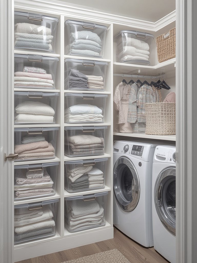 storage bins in action